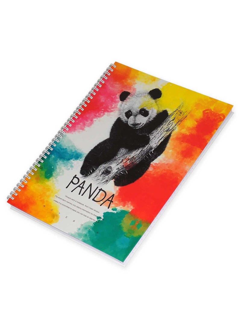 FIS 5 Pieces Spiral Hard Cover Notebook 96 Sheets A4 Panda Design - Image 3