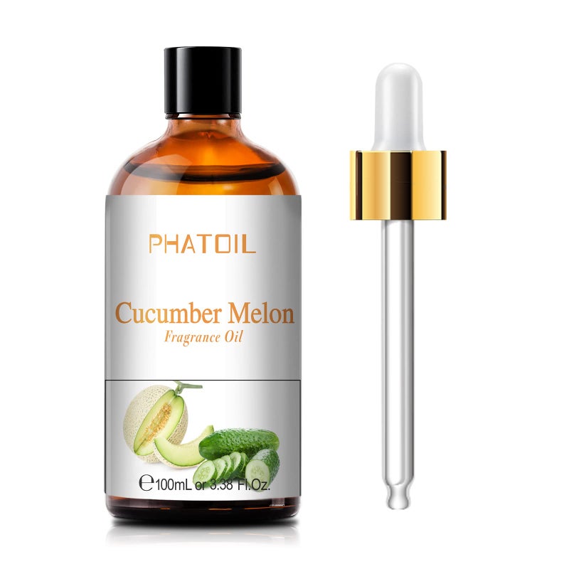 PHATOIL 3.38FL.OZ Cucumber Melon Fragrance Oils for Aromatherapy, Essential Oils for Diffusers for Home, Perfect for Diffuser, Yoga, Skin Care, DIY Candle and Soap Making - 100ml - Image 1