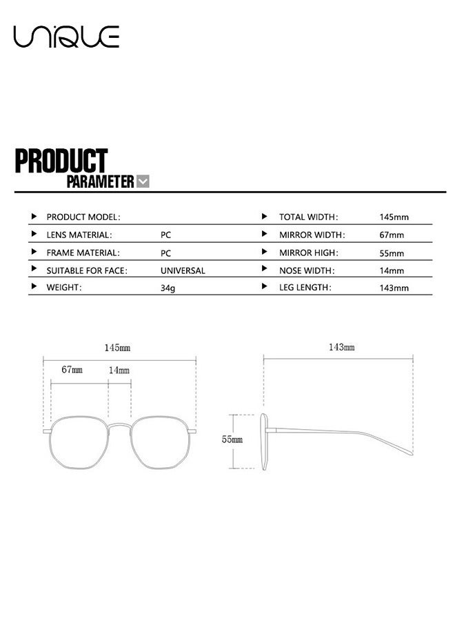 Unique 2Pcs Sun Glasses, Square Oversized Sunglasses for Women Men,UV Protection Anti Eyestrain Big Flat Top Fashion Shield Rimless Shades, for Driving Traveling, All-match Sunglasses(Black + White)  - Image 2