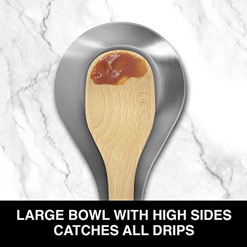 OGGI Stainless Steel Spoon Rest- Long Handle Holds Kitchen Utensils in Place, Great Spoon Rest for Counter, Stove Top, or Coffee Station; Kitchen Accessories, Utensil Rest, Stainless - Image 4