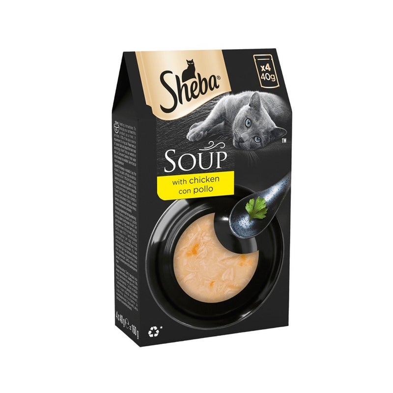 شيبا Sheba Classics Soup with Chicken Fillets Cat Food Pouches - 4 x 40 g