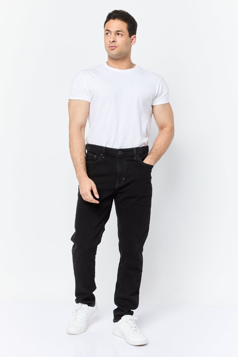 ESPRIT Men Regular Fit Washed Stretchable Denim Jeans, Black - Image 2