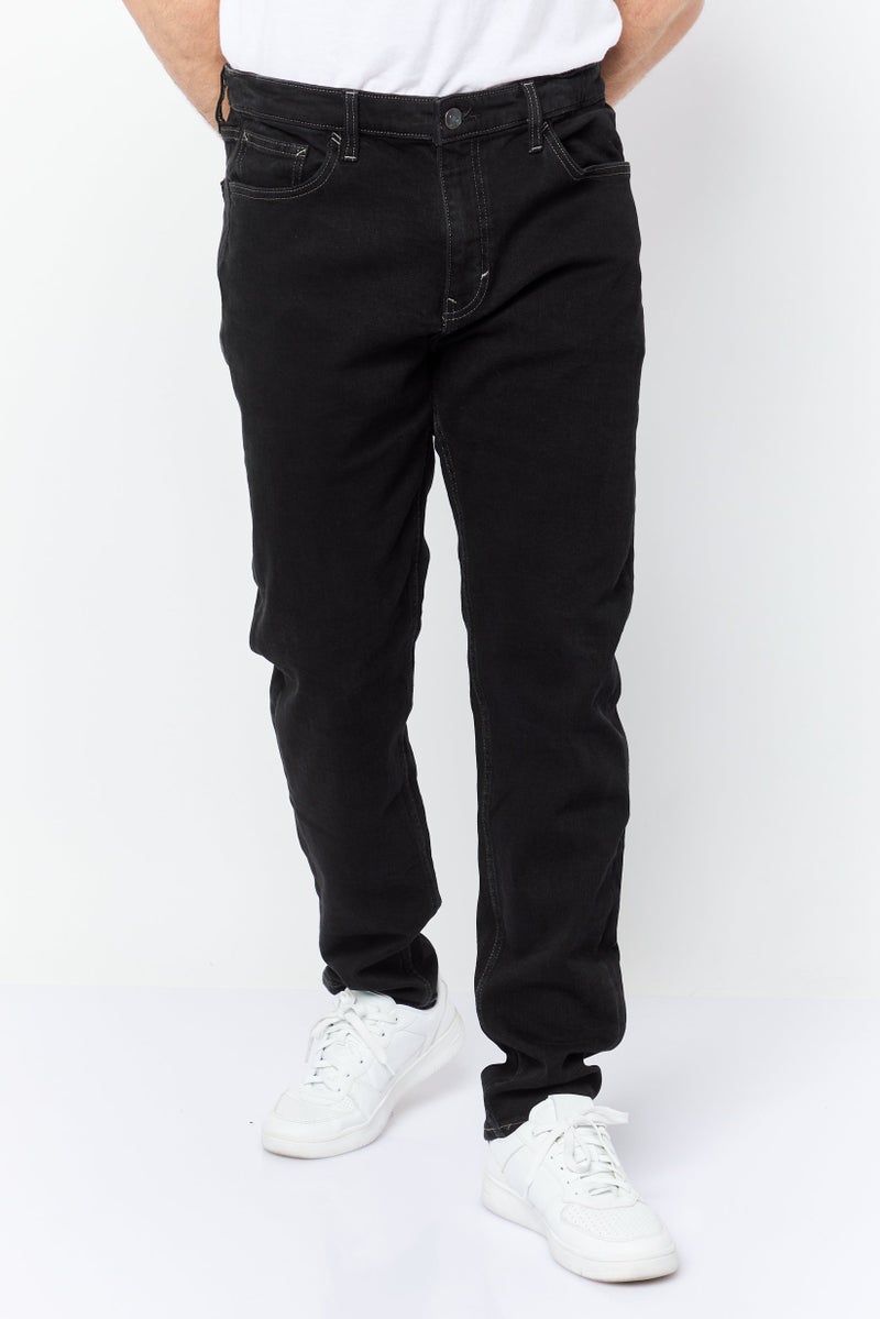 ESPRIT Men Regular Fit Washed Stretchable Denim Jeans, Black - Image 1