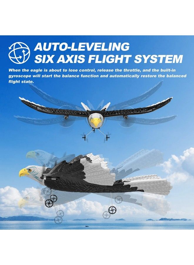 DEERC Rc Plane Remote Control Eagle Plane Rtf Airplane 2.4Ghz 2Ch Flying Bird With 2 Batteries & Propeller 6 Axis Gyro Stabilizer Easy To Fly For Beginners Adults Kids Boys - Image 5