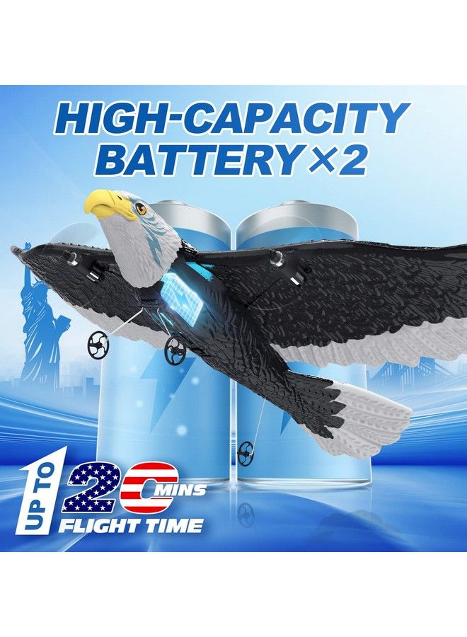 DEERC Rc Plane Remote Control Eagle Plane Rtf Airplane 2.4Ghz 2Ch Flying Bird With 2 Batteries & Propeller 6 Axis Gyro Stabilizer Easy To Fly For Beginners Adults Kids Boys - Image 4