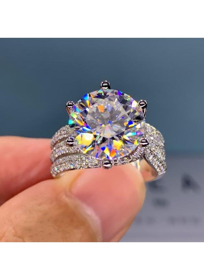 Generic Chenrui Jewelry Light Luxury Diamond White Zircon White Ring European And American Popular Accessories 