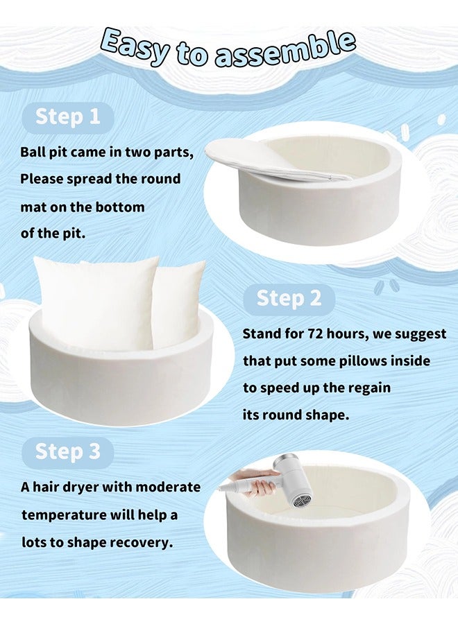 حمام كرات الرغوة للأطفال والرضع والحضانة الناعمة المصنوعة من الإسفنج ذو الذاكرة شكل دائري مع سور لعب ناعم للأطفال هدية مثالية ولعبة (الكرات غير مشمولة) - Image 4