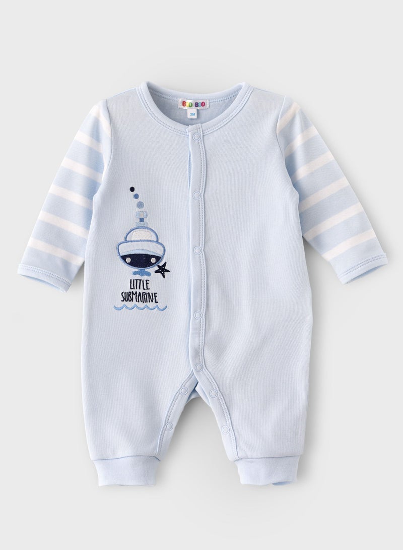 بوو بوو طقم بو بو كيدز  قطع - بدلة نوم، قبعة ومريلة قطن % - Image 3