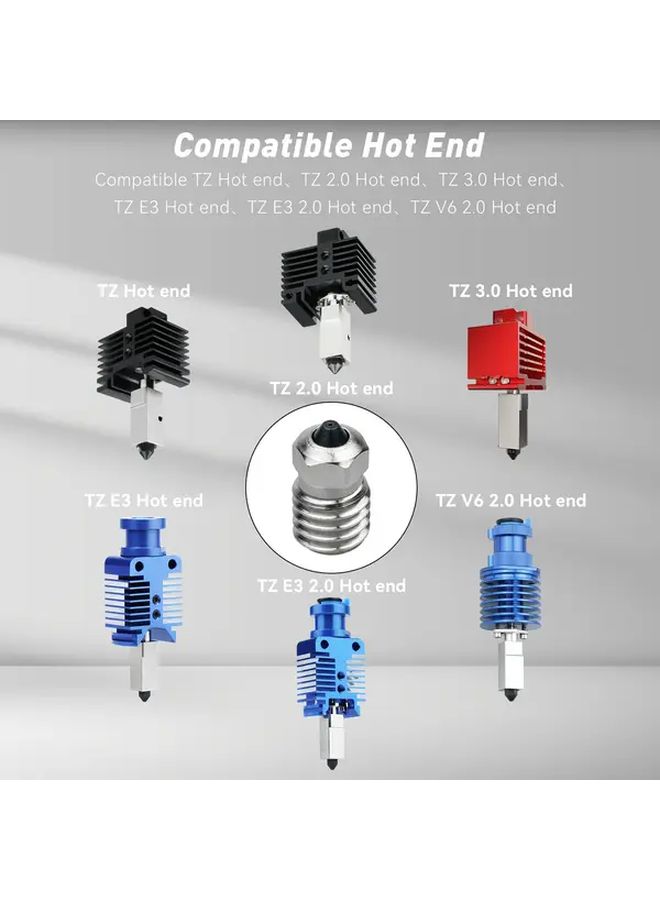 For Bambu Lab 3D Printer Hotend Kit Bimetal Hardened Steel Nozzle 0 8mm Copper Plating V1 V2 V3 X1C Parts - Image 3