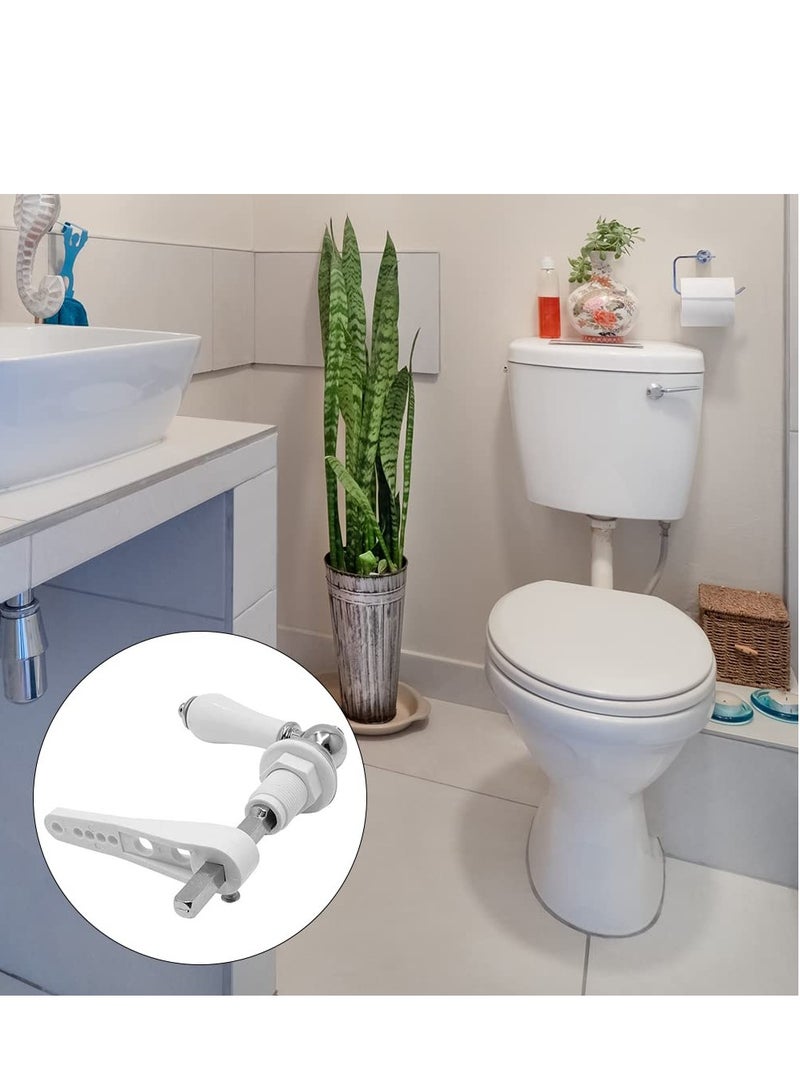 SOLARAE Toilet Cistern Lever Flush, Ceramic Toilet Flusher Handle, WC Cistern Flush Lever, WC Lavatory Flush, Water Tank Toilet Handle with Ceramic Handle, Toilet Cistern Lever Flusher - Image 4