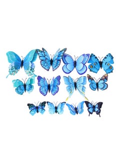 NIBEMINENT 12-Piece Outdoor Garden Butterfly Stakes Blue  - Image 1