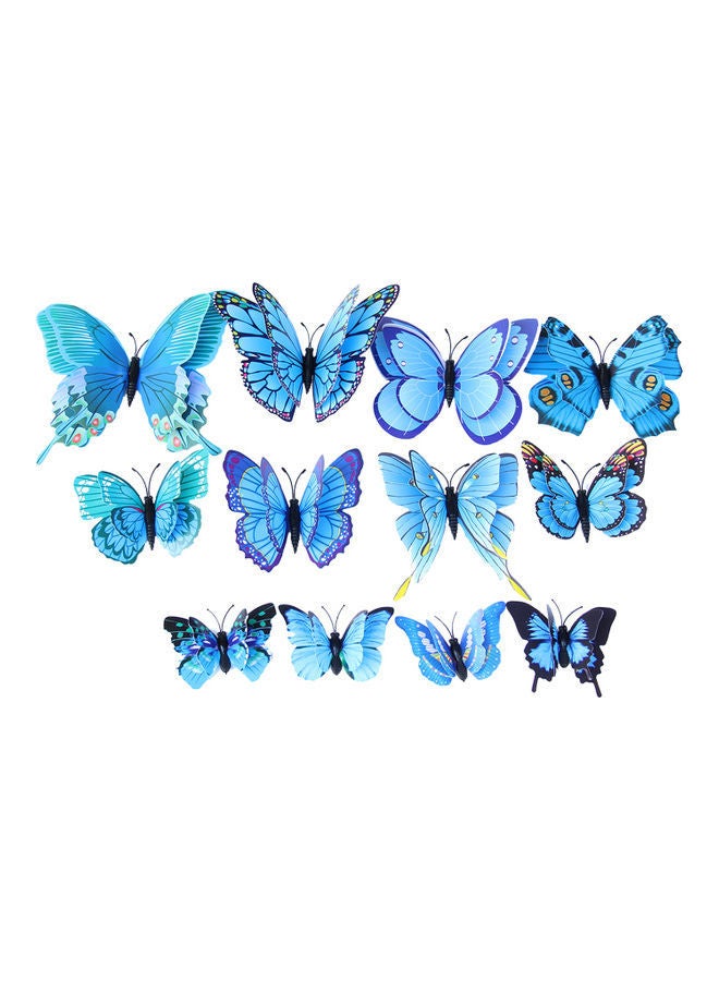 NIBEMINENT 12-Piece Outdoor Garden Butterfly Stakes Blue  - Image 1