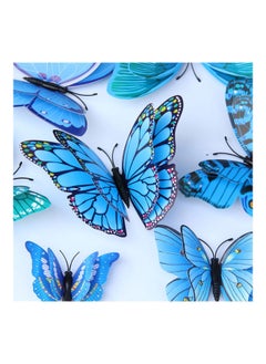 NIBEMINENT 12-Piece Outdoor Garden Butterfly Stakes Blue  - Image 2