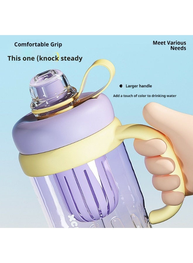 Water Bottle, 950ML Large Capacity Water Bottle with Cup Brush,Leak Proof Water Bottle With Straw,Sports Water Bottle,Clear Removable Drinking Bottle，Travel Portable Leakproof Drinkware Plastic Drink Bottle, BPA Free,Sports Canteen for Bike, Fitness, University, Outdoor, School, Gym，Monet Purple - Image 4