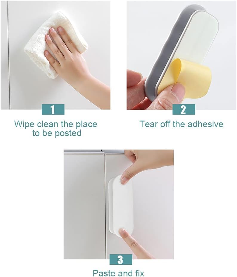 KPNG Self-Stick Instant Cabinet Drawer-Humanity Handle Helper Auxiliary for Kitchen Cabinet Knobs Drawer Window Sliding Door-Wardrobe Self-Stick Push Pull Helper Stick-on Handles (Random, Pack of - 2) - Image 3