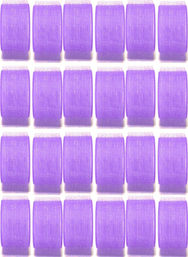 Bexter Self Grip Small Hair Rollers for Heatless Curls (0.8" x 2.43", Purple) - Plastic Curlers for Women & Girls - DIY Salon Styling for Short & Medium Hair, 24 Pack - Image 1