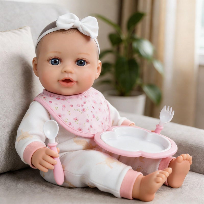 SCOM Realistic Baby Doll Girl 16 inch Soft Body Baby Dolls with Accessories Real Life Cute Toddler Lifelike First Doll with Vinyl Body for Kids 3 4 5 6 Year Old Gifts Hispanic - Image 3