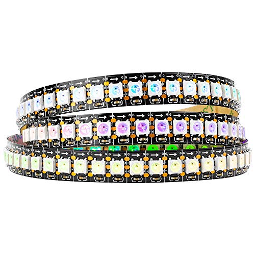 BTF-LIGHTING WS2812B IC RGB 5050SMD Pure Gold Individual Addressable LED Strip 3.28FT 144LED 144Pixel/m Flexible Full Color IP30 DC5V for DIY Chasing Color Project(No Adapter or Controller) - Image 1