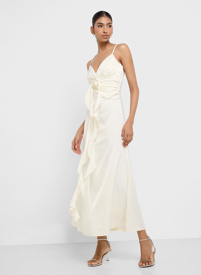 جينجر فستان ماكسي بكشكشة - Image 4