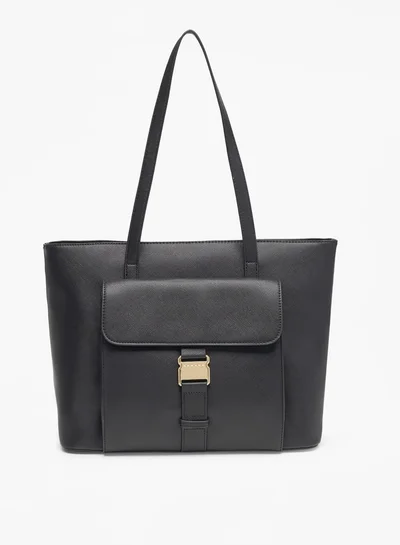 ميسي Missy All-Over Monogram Print Tote Bag with Double Handle and Zip Closure