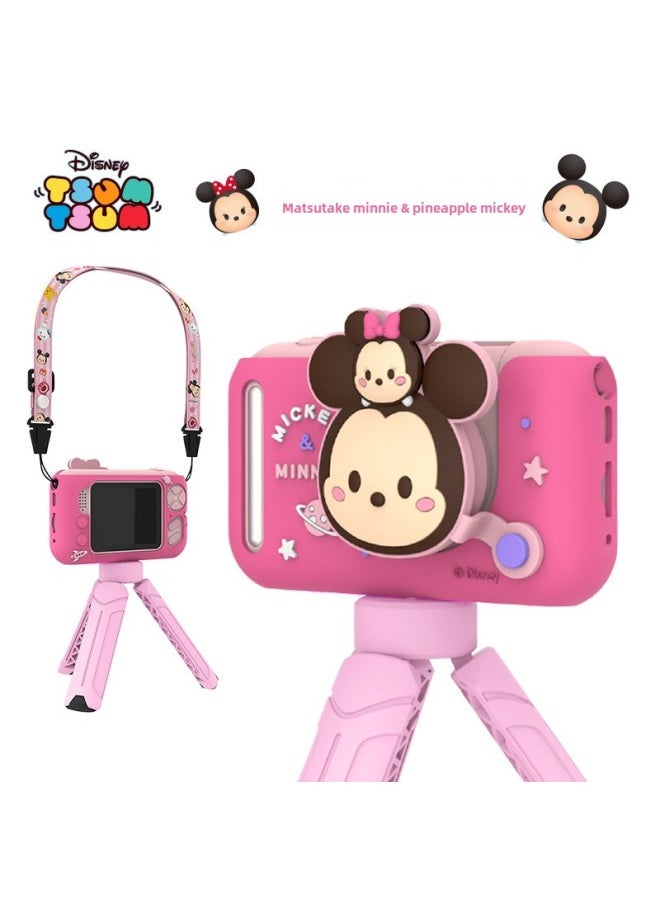Disney Strawberry Bear Children's Digital Camera Can Take Pictures Of Baby Boys And Girls Shaking Sound Network Red HD Small SLR-Color:S9 Minnie 16G  - Image 1