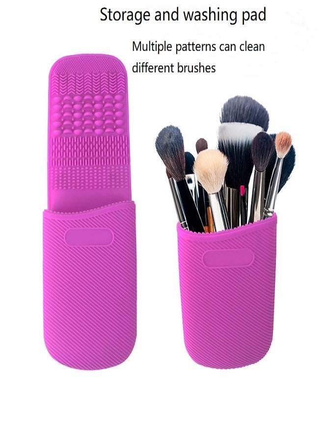 Generic Multi functional silicone scrub pad beauty makeup storage powder puff cleaning tool cleaning pad dry cleaning water cleaning makeup brush eye shadow brush washer  - Image 2