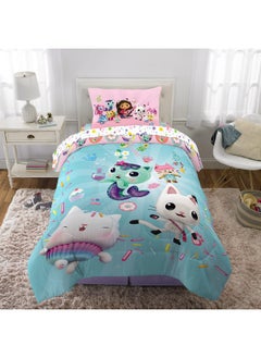 Franco Dreamworks Gabby'S Dollhouse Cakey, Mercat And Pandy Kids Bedding Super Soft Comforter And Sheet Set, 4 Piece Twin Size, By Franco  - Image 4