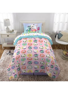 Franco Dreamworks Gabby'S Dollhouse Cakey, Mercat And Pandy Kids Bedding Super Soft Comforter And Sheet Set, 4 Piece Twin Size, By Franco  - Image 5