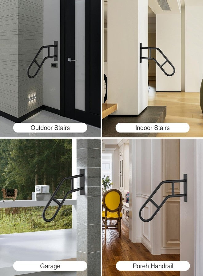 Repuskor Hand Rails for Outdoor Steps,Hand Rails for Elderly, Porch Railing & Deck Hand Rail Wall Mount Stair Hand Grab Bars, U-Shape Safety Handle for Garage, Porch, Garden 2Pack - Image 4