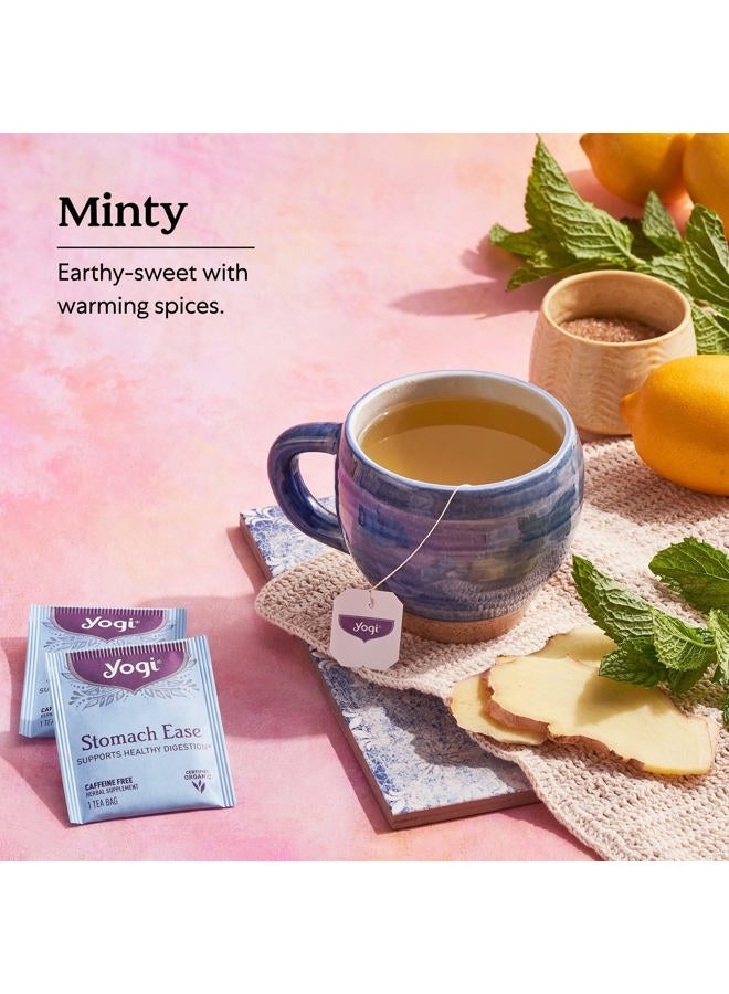 YOGI Tea - Stomach Ease (6 Pack) - Supports Healthy Digestion with Peppermint, Licorice Root, and Ayurvedic Herbs - Caffeine Free - 96 Organic Herbal Tea Bags - Image 4