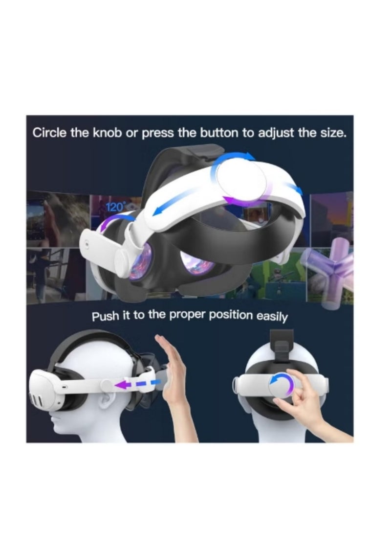 BEILINGDUN Head Strap for Meta Quest 3, Replacement Elite Strap for Enhanced Comfort, Reduce Facial Pressure, Ergonomic Adjustable Durable Headstrap VR Accessories for Quest3 - Image 2