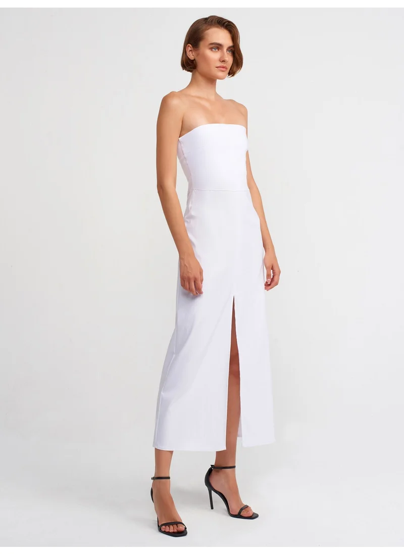 ديلفين 90758 Strapless Dress-White