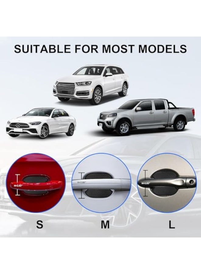 Luckam ملصقات مقبض باب السيارة، واقيات خدش من ألياف الكربون وفيلم واقي، ملصق وعاء باب السيارة 3D TPU لمعظم الطرازات، ملحقات السيارات، 3.7 × 3.6 بوصة، 4 قطع - Image 5