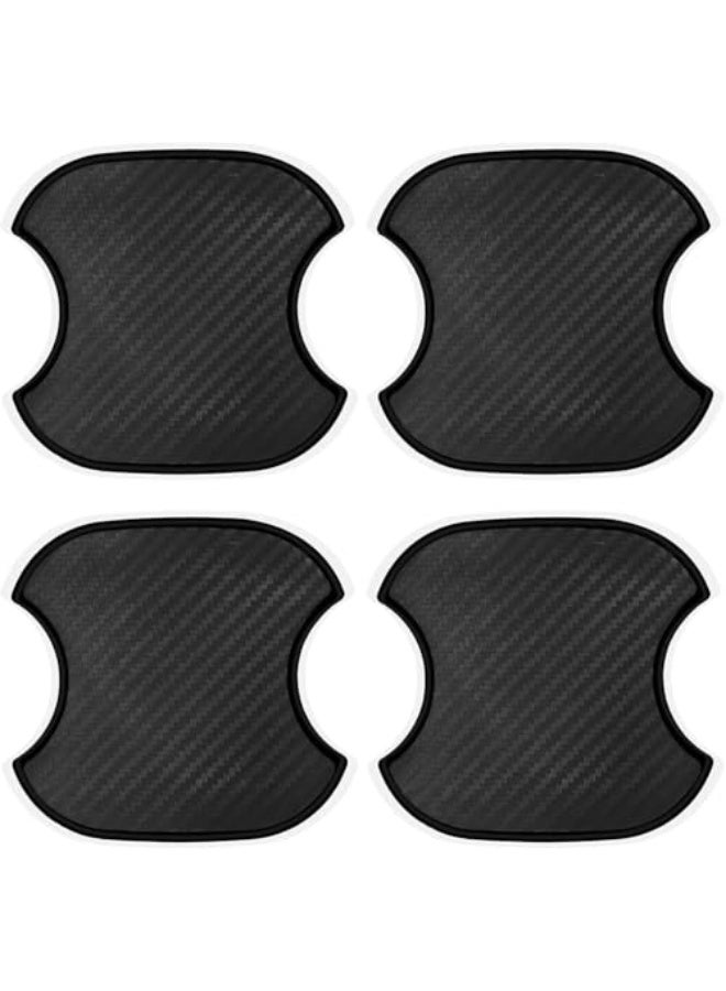 Luckam ملصقات مقبض باب السيارة، واقيات خدش من ألياف الكربون وفيلم واقي، ملصق وعاء باب السيارة 3D TPU لمعظم الطرازات، ملحقات السيارات، 3.7 × 3.6 بوصة، 4 قطع - Image 1