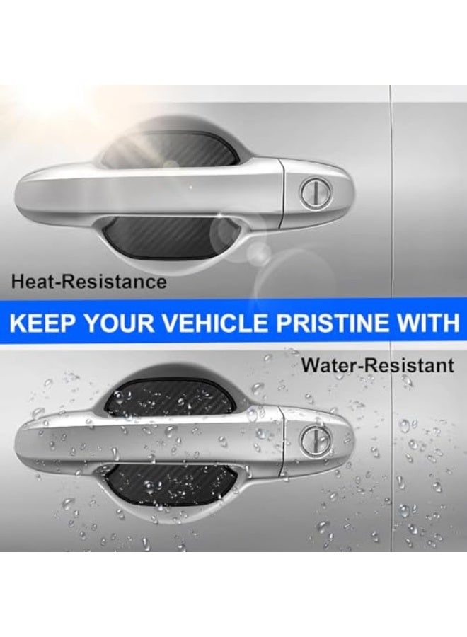 Luckam ملصقات مقبض باب السيارة، واقيات خدش من ألياف الكربون وفيلم واقي، ملصق وعاء باب السيارة 3D TPU لمعظم الطرازات، ملحقات السيارات، 3.7 × 3.6 بوصة، 4 قطع - Image 3