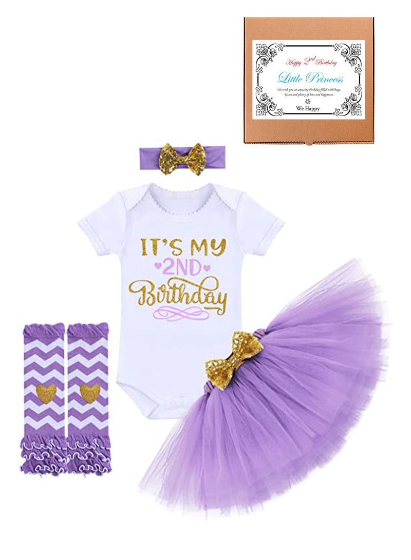 We Happy 2nd Birthday Party Fancy Dress Two Year Photography Costume Prop 4 Pcs Set - Image 1