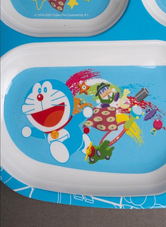 Superware Melamine Doraemon Kids Meal Plate 4 Section Divided Dinner Serving Tray Non Toxic Durable Food Grade Children Dining Fun T382 Gifting Option - Image 1