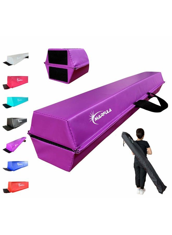 MARFULA 6 FT / 8 FT / 9 FT / 10 FT Balance Beam Folding Floor Gymnastics Equipment for Kids, Non Slip Base, Gymnastics Beam for Training Home Gym Use - Image 1