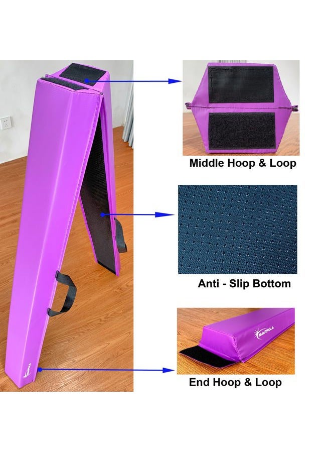 MARFULA 6 FT / 8 FT / 9 FT / 10 FT Balance Beam Folding Floor Gymnastics Equipment for Kids, Non Slip Base, Gymnastics Beam for Training Home Gym Use - Image 5