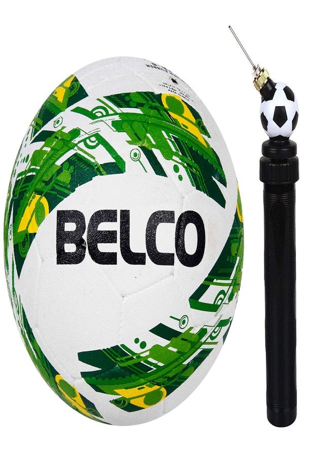 Belco Sports Green Cyclone Rubber Moulded Football Size 5 - Image 1
