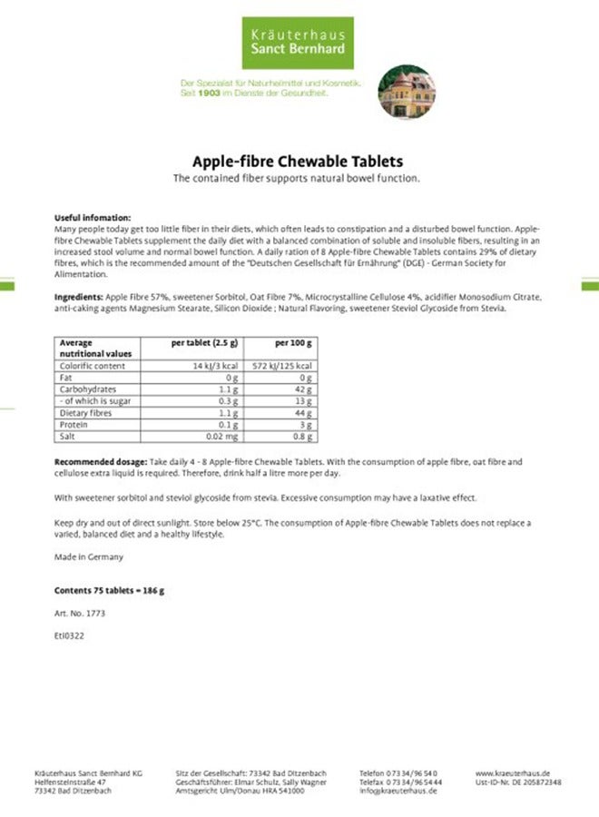 Sanct Bernhard Apple-fibre Chewable Tablets - Image 4