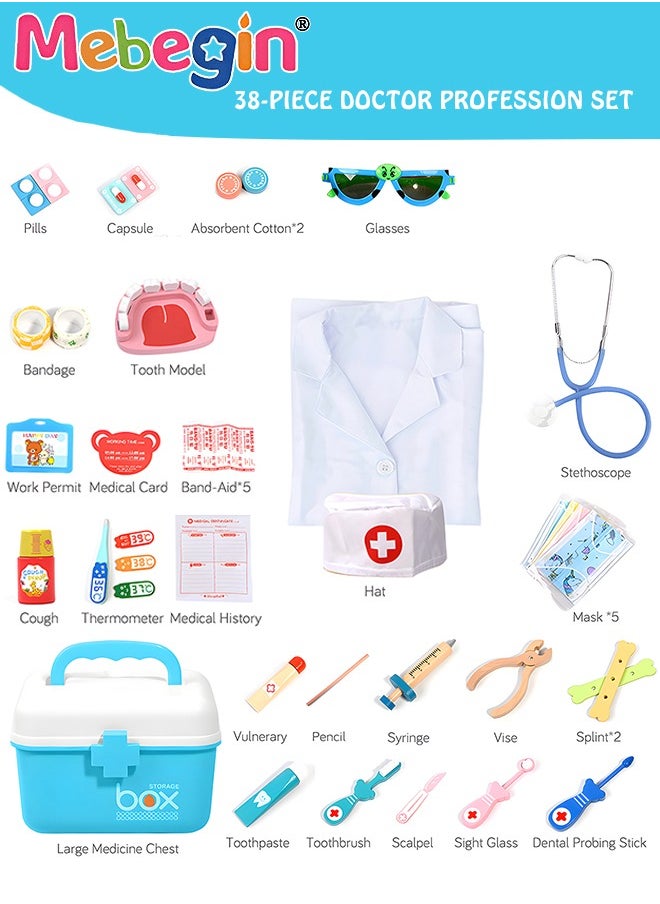 MEBEGIN Complete Dentist Kit with Oral Mirror, Dental Model, Stethoscope and Other Tools, Professional Doctor Toys Kit with Medical Kit and Doctor's Clothes, Doctor-themed Play House Toys, Medical Role Playing Game, Ideal Gift for Kids  - Image 5