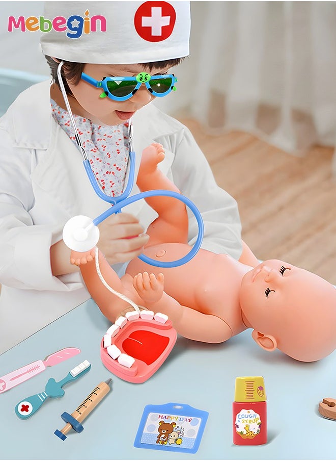 MEBEGIN Complete Dentist Kit with Oral Mirror, Dental Model, Stethoscope and Other Tools, Professional Doctor Toys Kit with Medical Kit and Doctor's Clothes, Doctor-themed Play House Toys, Medical Role Playing Game, Ideal Gift for Kids  - Image 3