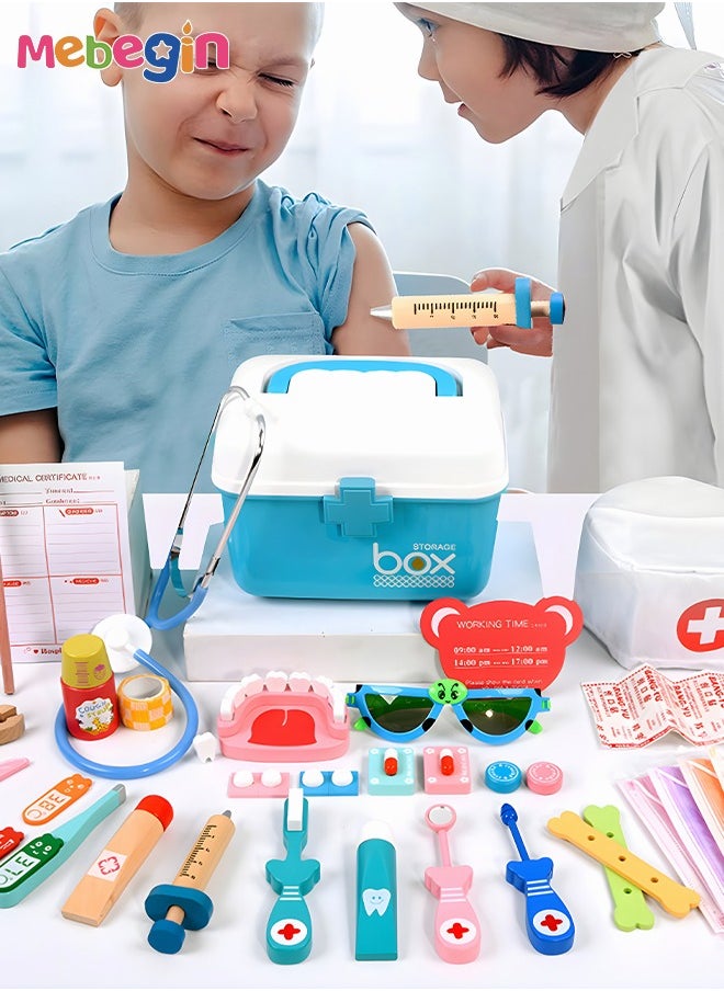 MEBEGIN Complete Dentist Kit with Oral Mirror, Dental Model, Stethoscope and Other Tools, Professional Doctor Toys Kit with Medical Kit and Doctor's Clothes, Doctor-themed Play House Toys, Medical Role Playing Game, Ideal Gift for Kids  - Image 1
