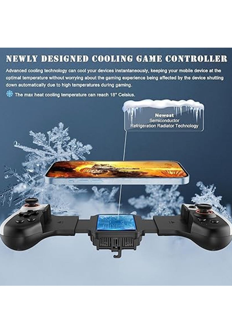 Bluetooth Mobile Game Controller with Cooling Fan – RGB Backlight, 300mAh Battery, 18H Playtime, 3D Vibration, Multi-Platform Support for iOS/Android/PC/Switch, Adjustable (136-184mm) for COD, Genshin Impact & More - Image 2