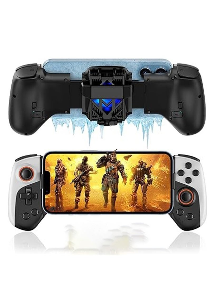 Bluetooth Mobile Game Controller with Cooling Fan – RGB Backlight, 300mAh Battery, 18H Playtime, 3D Vibration, Multi-Platform Support for iOS/Android/PC/Switch, Adjustable (136-184mm) for COD, Genshin Impact & More - Image 1