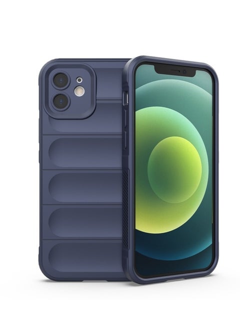 Premium Protection Back Silicone Case Compatible with Iphone 12 Magic Shield Shockproof Case with Camera Protection (Blue)