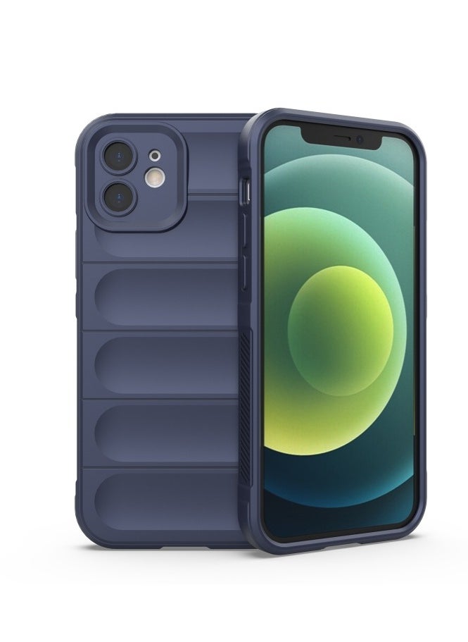 Premium Protection Back Silicone Case Compatible with Iphone 12 Magic Shield Shockproof Case with Camera Protection (Blue)