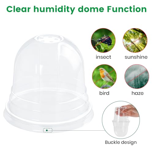 Bluepro 36 Packs 5/4/3.5 Inch Clear Nursery Pots with Humidity Domes, Transparent Plant Pots with Drainage Holes, Variety Pack Seedling Pots for Vegetable Propagation, Root Cutting, Seed Starting - Image 5