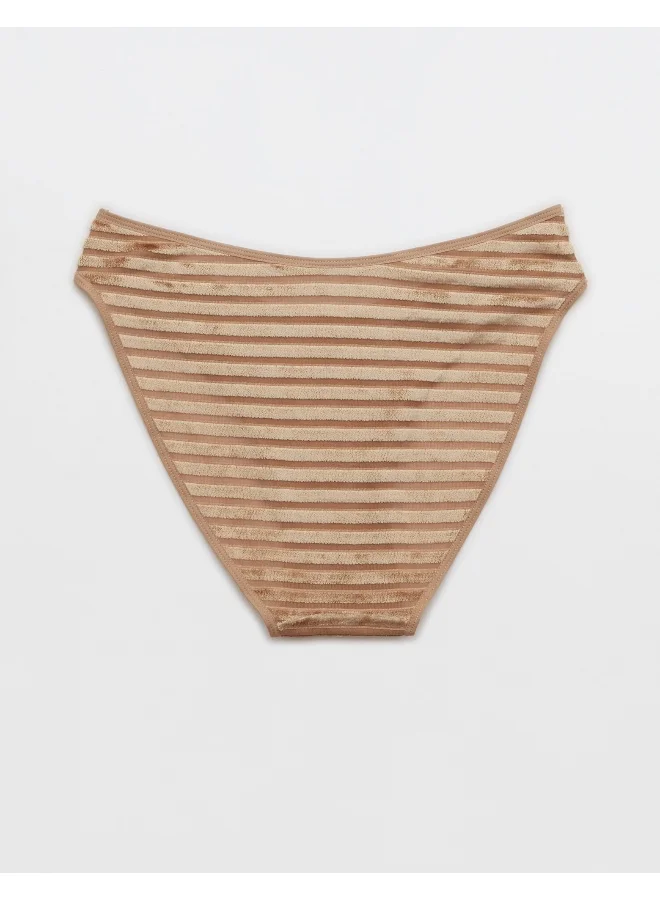 Aerie Striped High Leg Bikini Bottom